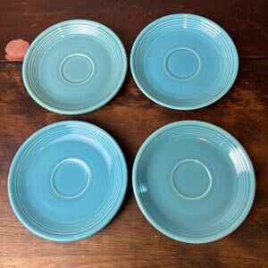 Set of 4 Fiesta Fiestaware‎ Original Vintage 1937-1969 Turquoise Saucer Plates